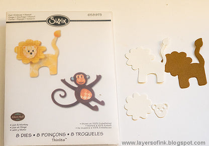 Thinlits Die Set Lion and Monkey / Set de Suajes de León y Chango Descontinuado Sizzix