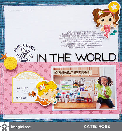 Mermaid  Acrylic Stamps / Sellos Acrílicos Sirena Sellos Imaginisce