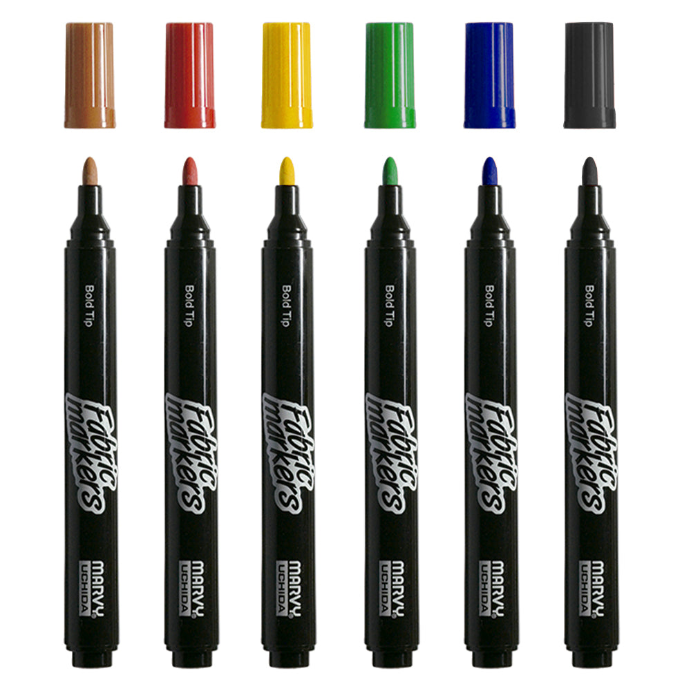 Primary Fabric Markers Broad Tip / 6 Marcadores para Tela Marcadores &amp; Plumones Marvy Uchida