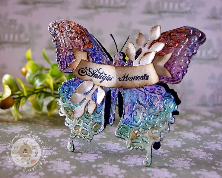 Layered Butterfly Die &amp; Embossing Folder / Suaje de Corte y Folder de Grabado de Mariposa Exotica Descontinuado Sizzix