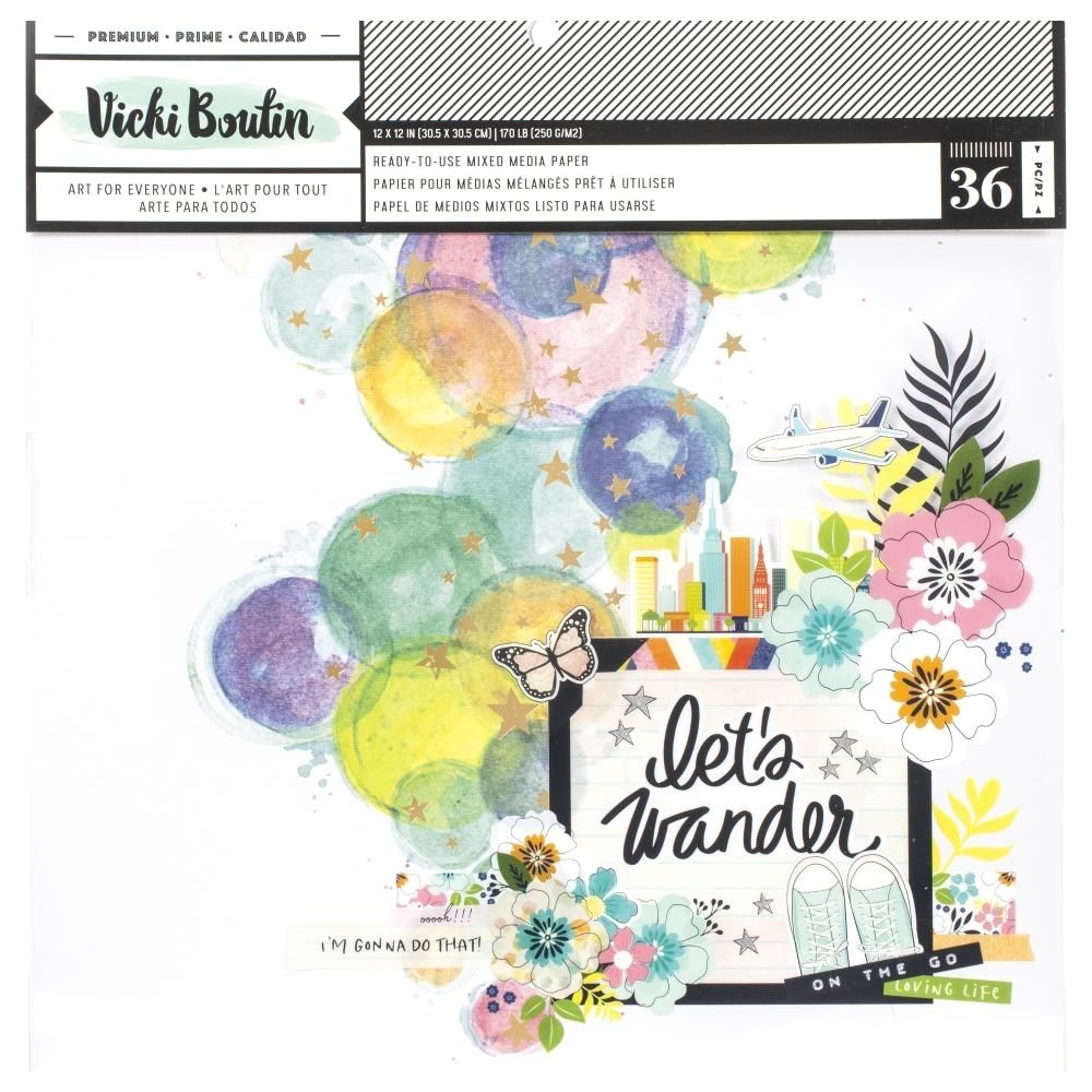 Mixed Media Backgrounds Paper / Block Papel Para Medios Mixtos 12&quot; Papel Vicki Boutin