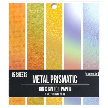 Metal Prismatic Foil Paper / Block de Paper Foil Metálico 6&quot; Papel Colorbok