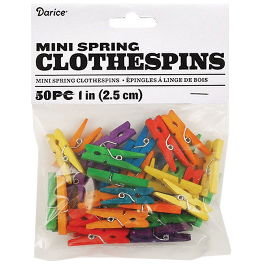 Mini Spring Clothespins / Mini Pinzas de Madera Colores Adornos / Embellishments Darice