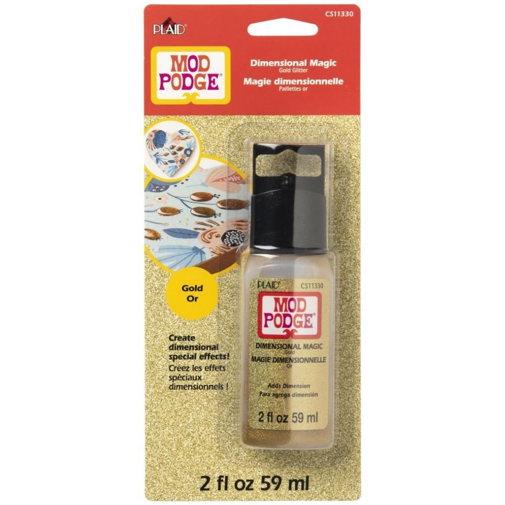 Mod Podge Dimensional Magic Glitter Gold / Pegamento Para Agregar Dimensión Oro Adhesivos / Pegamentos Plaid