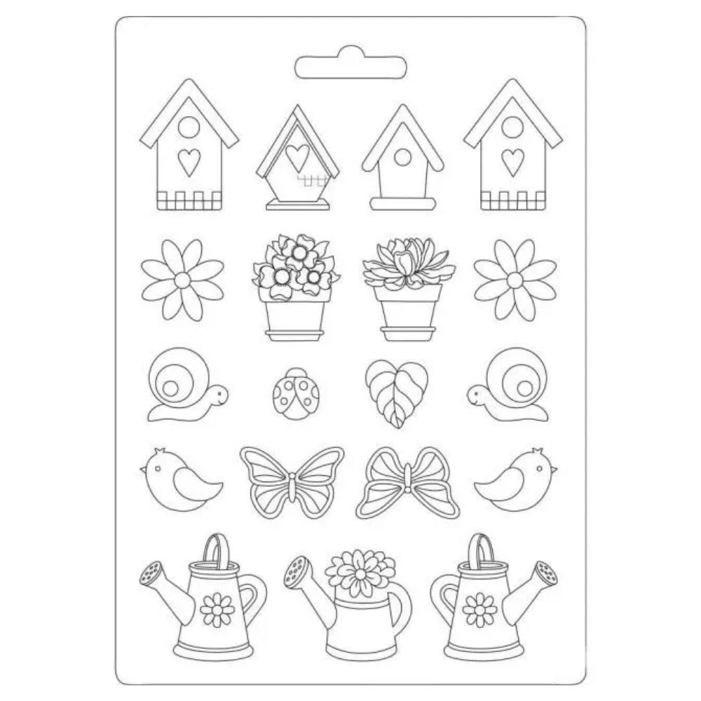 Spring Garden Soft Maxi Mold / Molde PVC de figuras Jardín Moldes Stamperia Intl