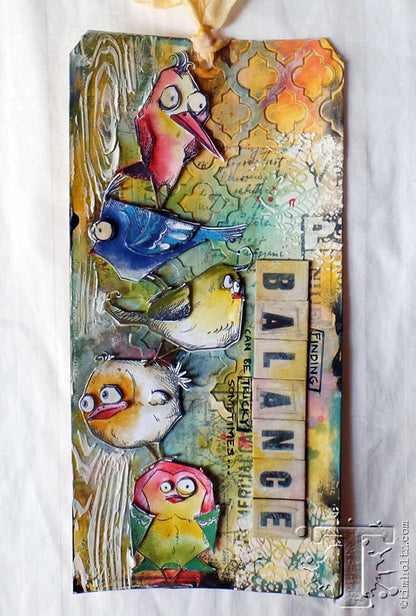 Cling Rubber Stamps Bird Crazy / Sello Cling Pájaros Locos Descontinuado Sizzix
