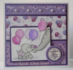 Bella With Mum / Sellos de Polímero de Elefante Bebe con Globos Descontinuado Wild Rose Studio