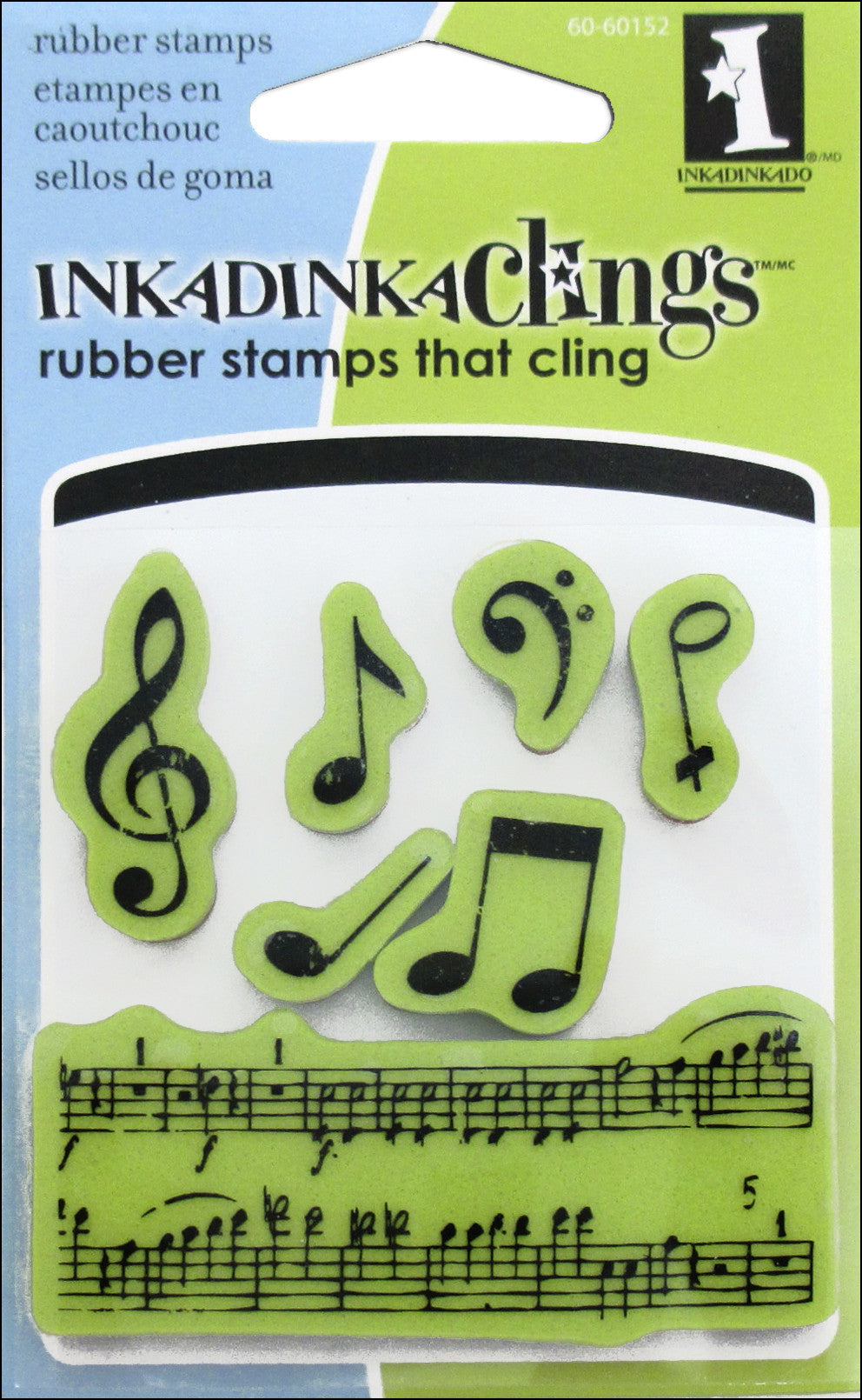 Music Notes Stamps 60-60152 / Sellos de Goma Cling Notas Musicales Descontinuado Inkadinkado