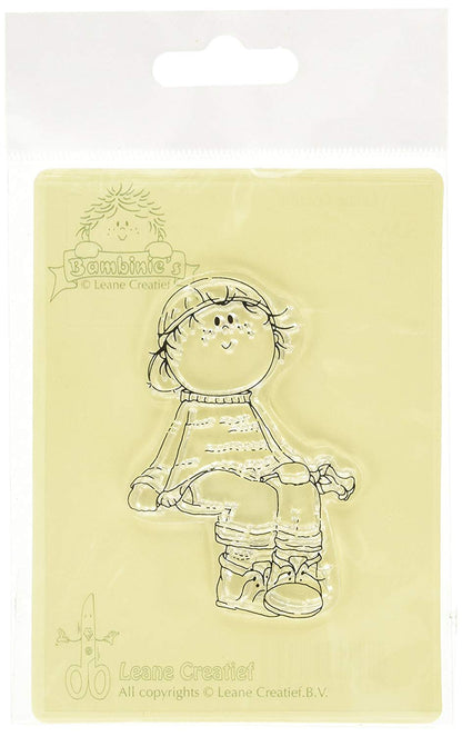 Rose Boy Clear Stamp / Sello de Polímero Niño con Rosa Descontinuado Leane Creatief