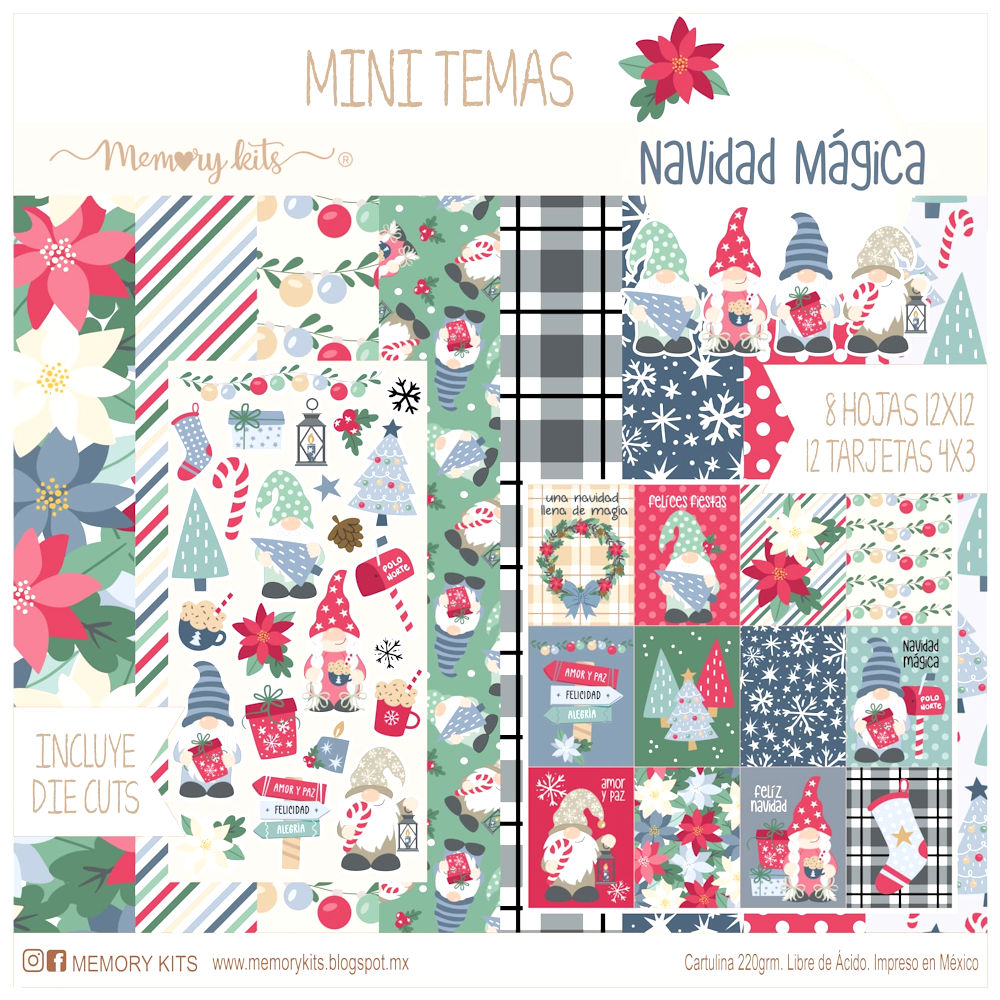 Kit de Papel Cartulina Navidad Mágica Papel Memory Kits