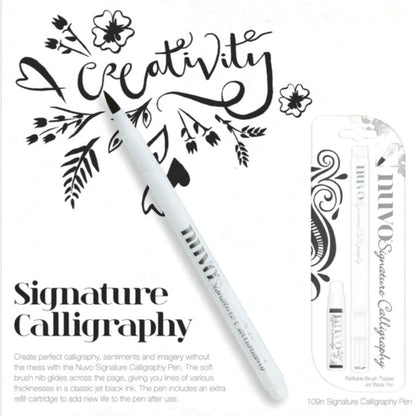 Signature Calligraphy Pen Jet Black / Plumon para Caligrafia Negro Caligrafía Nuvo