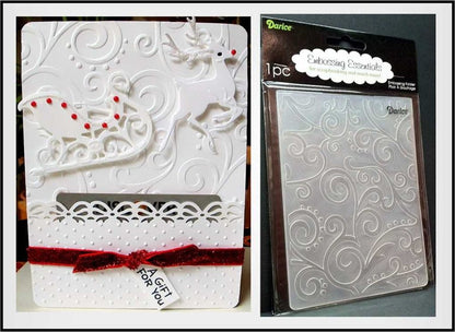 Embossing Scroll Background / Folder de Grabado Ondas y Puntos Descontinuado Darice