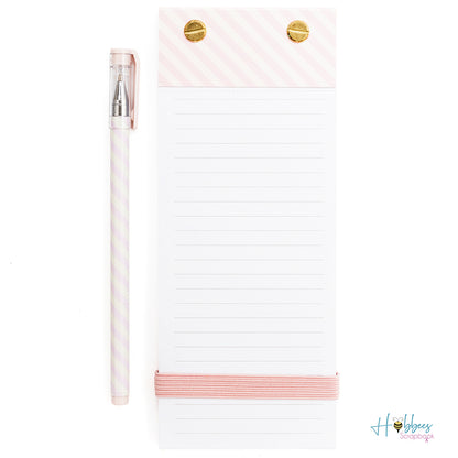 Pink Stripe Memo Pad / Block de Papel Rayado Rosa Agendas y Journals American Crafts