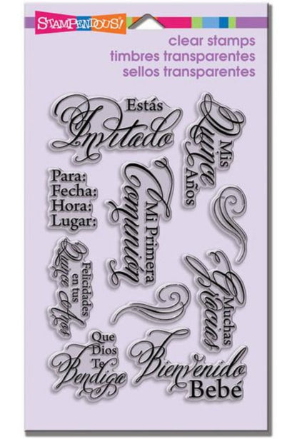 Spanish Invite Stamps / Sellos de Polímero Frases en Español Descontinuado Stampendous