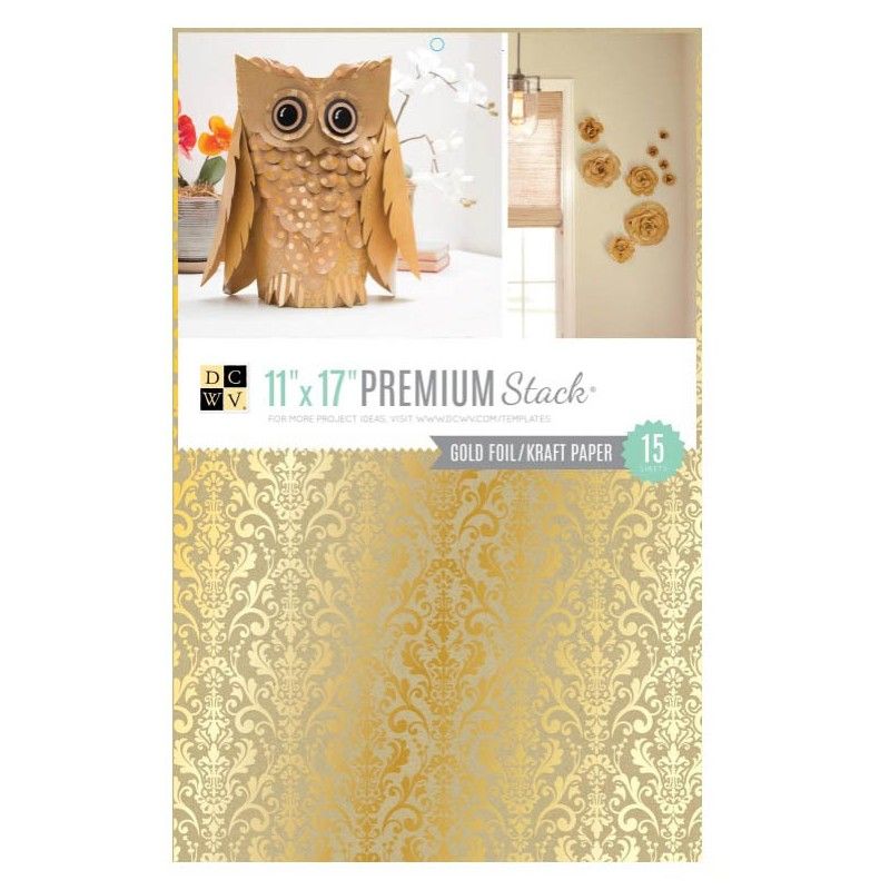 Block Premium Kraft Gold Foil Paper / Block de Cartulina con Diseños Color Dorados Descontinuado DCWV