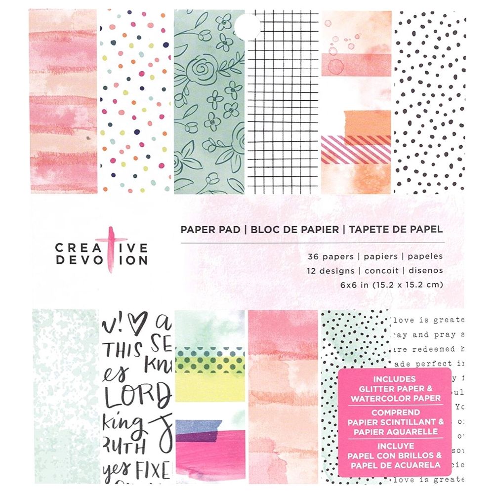 Creative Devotion Paper Pad 6x6 / 36 Hojas Papel Estampado Descontinuado American Crafts