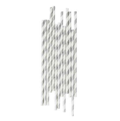 Paper Straws Silver / Popotes de Papel Decorativo Plateados Adornos / Embellishments American Crafts