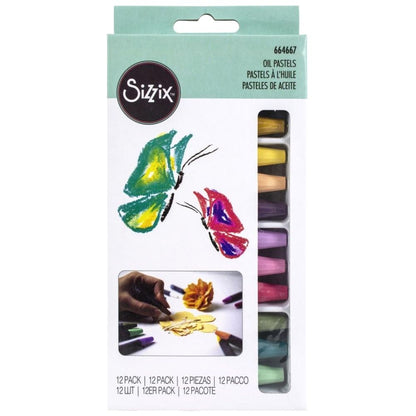 12 Oil Pastels / 12 Pasteles de Colores Pastel Sizzix