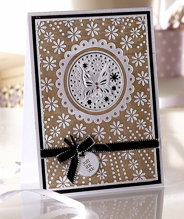 Embossing Folder Daisy Trail / Folder de Grabado Marco Floral Descontinuado Crafter&