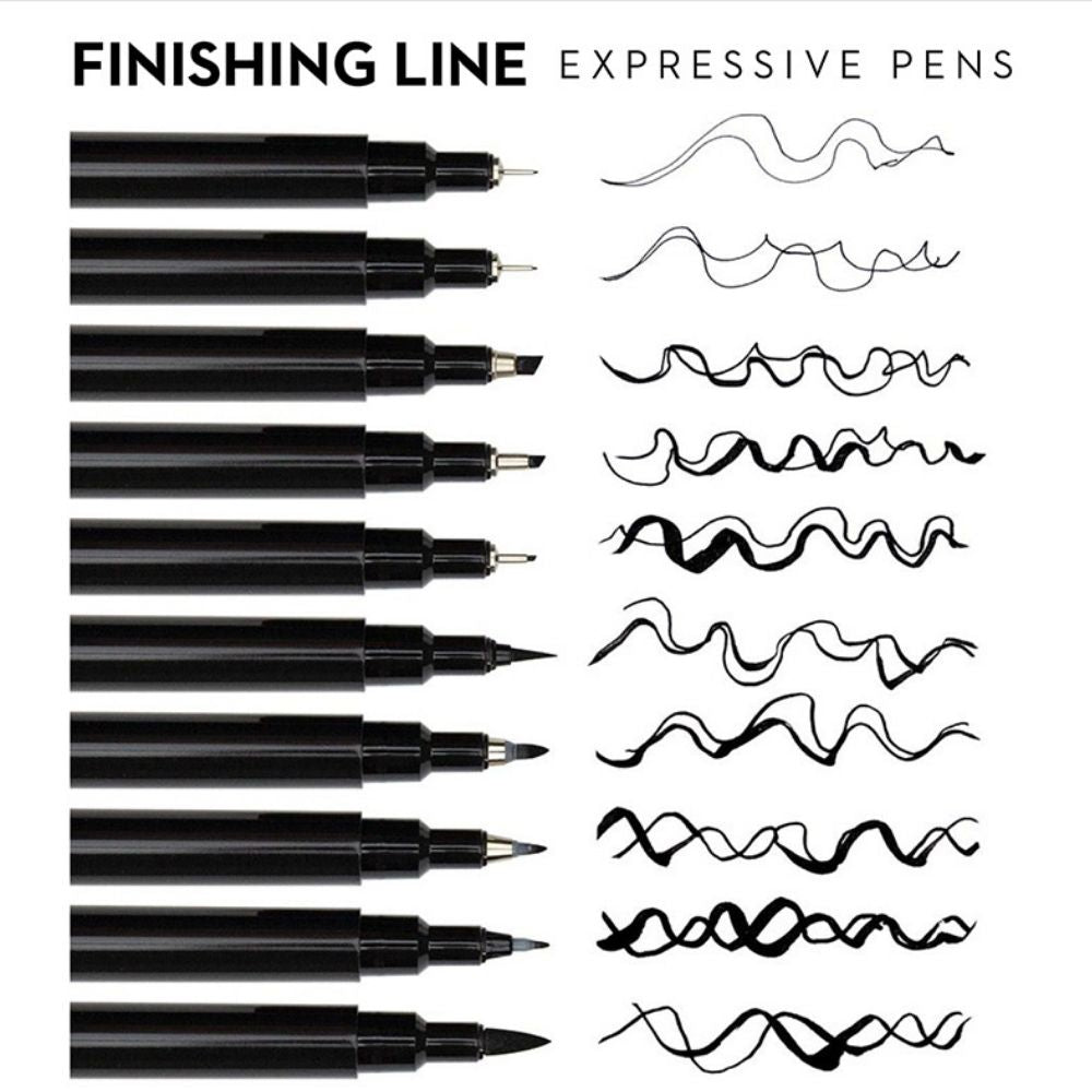 Finishing Line Pens Set / 10 Bolígrafos para Detallar y Caligrafía Caligrafía Jane Davenport