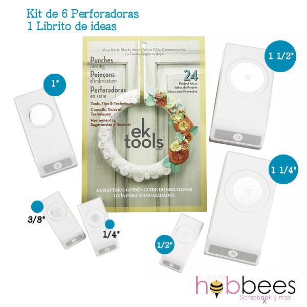 Circles Nesting Punch Kit / Kit de 6 Perforadoras de Círculos Descontinuado Ek Success