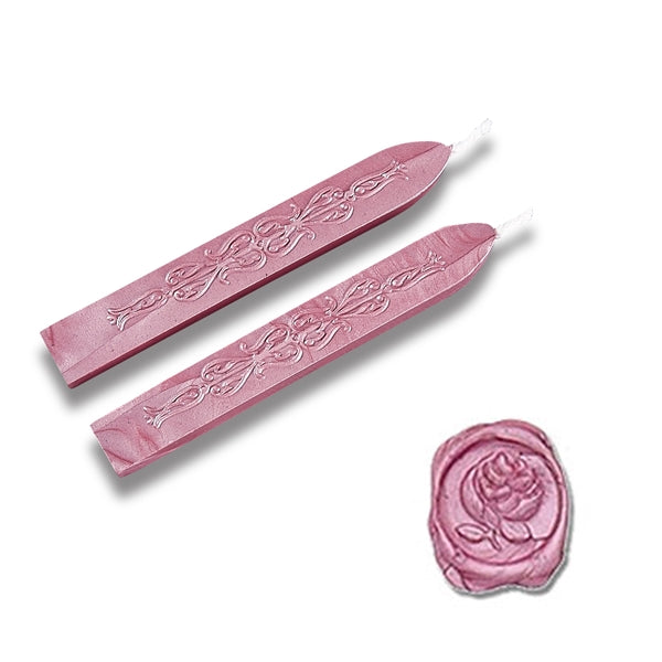 Sealing Wax Sticks W/Wick Pink / 3 Barras de Lacre Rosa Descontinuado Manuscript