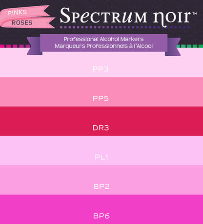 Spectrum Noir Pinks 6 pz. / Marcadores con Base de Alcohol Descontinuado Crafter&