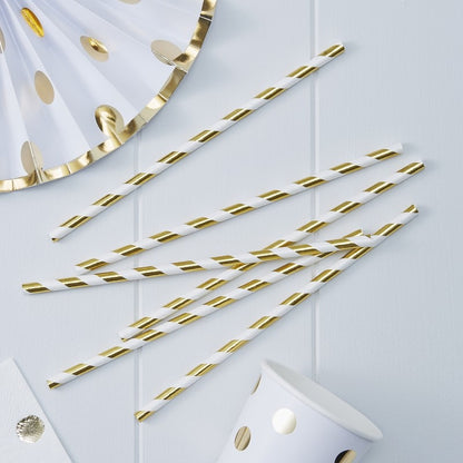 Paper Straws Gold / Popotes de Papel Decorativo Dorados Descontinuado American Crafts