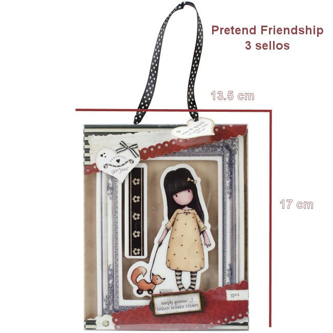 Sellos de Goma Cling Gorjuss / Gorjuss Stamp Pretend Friendship Descontinuado Santoro