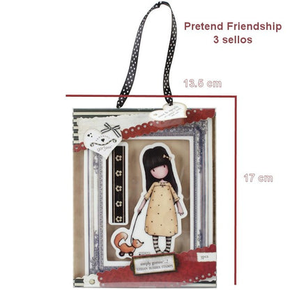 Sellos de Goma Cling Gorjuss / Gorjuss Stamp Pretend Friendship Descontinuado Santoro