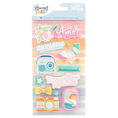 Buenos Dias Embossed Puffy Stickers / Estampas en 3D Decorativas Stickers American Crafts