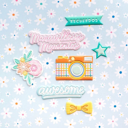 Buenos Dias Embossed Puffy Stickers / Estampas en 3D Decorativas Stickers American Crafts