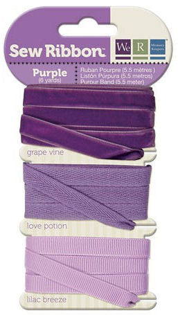 Paquete con 3 tipos de Listón de Colores / Sew Ribbon Descontinuado We R Memory Keepers