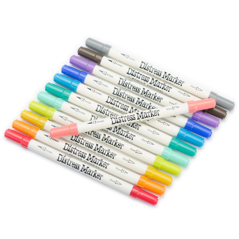 Tim Holtz Distress Markers 12 Pack / Marcadores de Agua Paquete de 12 Pz. Marcadores &amp; Plumones Ranger