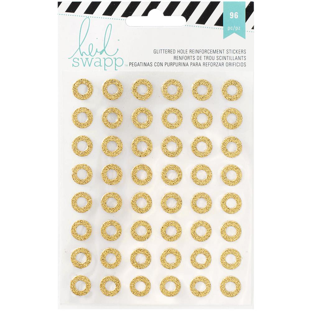 Memory Planner Reinforcer Stickers / Refuerzos Dorado Con Brillitos Descontinuado Heidi Swapp