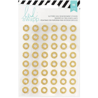 Memory Planner Reinforcer Stickers / Refuerzos Dorado Con Brillitos Descontinuado Heidi Swapp