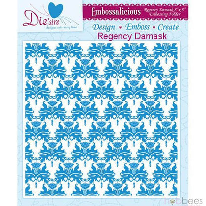 Embossalicious Regency Damask 8&quot; x 8&quot; / Folder de Grabado Grande Damasco Descontinuado Crafter&