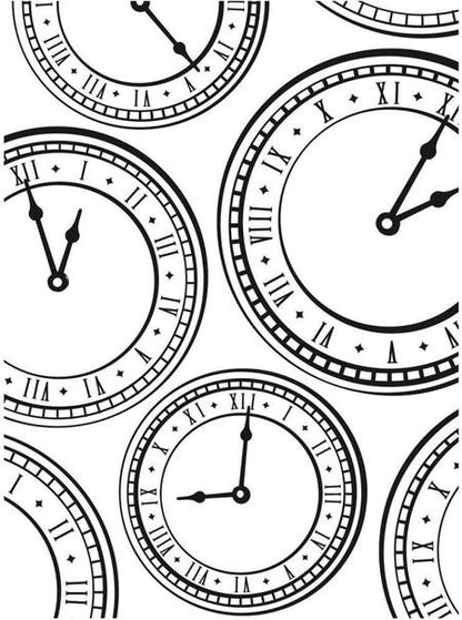 Embossing Assorted Clocks / Folder de Grabado Relojes Descontinuado Darice