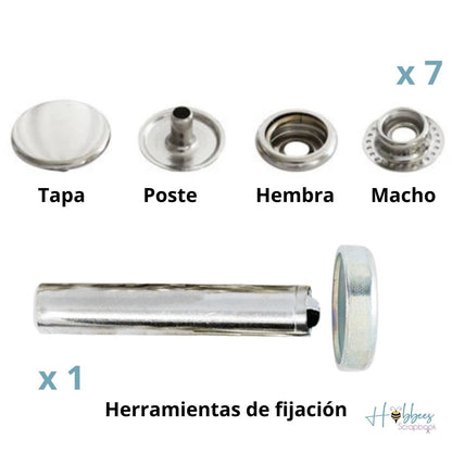 Heavy Duty Snaps &amp; Tool Kit / Set Broches a Presión 15mm y Herramientas Adornos / Embellishments Dritz