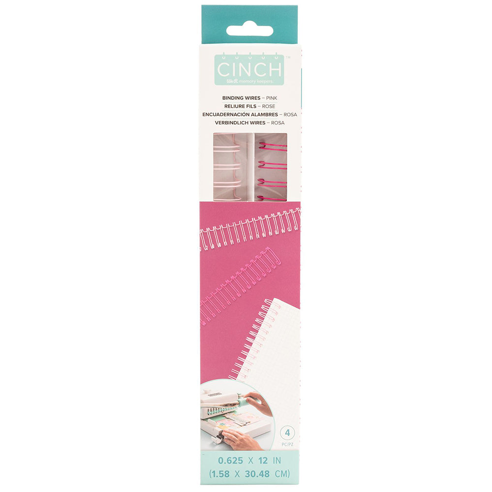 Cinch Wires Pink 0.625&quot; / 4 Arillos Metálicos Rosas Arillos para Engargolar We R Memory Keepers