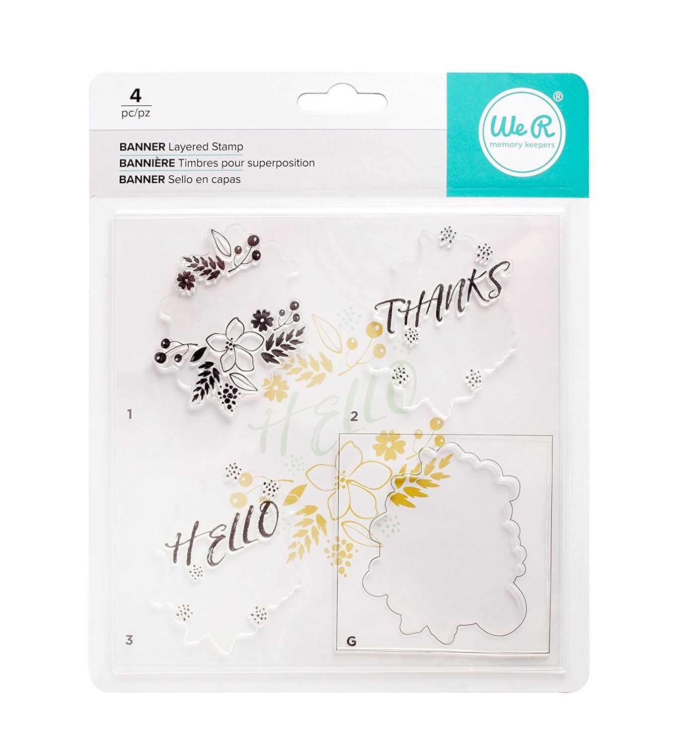 Layered Stamp Banner / Sellos de Polímero para Usarse en Capas Descontinuado We R Memory Keepers