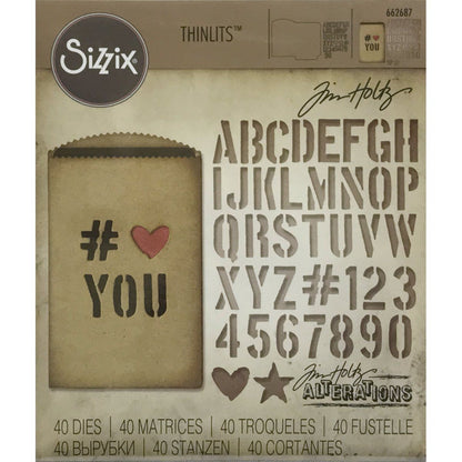 Tim Holtz Letters Die Set / Suajes de Letras Descontinuado Sizzix
