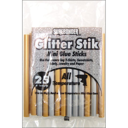 Mini Glue Sticks Gold Silver  / Barras de Silicón Mini Color Dorado y Plateado Descontinuado SureBonder