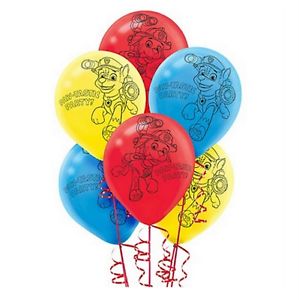 Paw Patrol Helium Quality Latex Balloons / 6 Globos de Cumpleaños Patrulla Canina de Latex Adornos / Embellishments Anagram