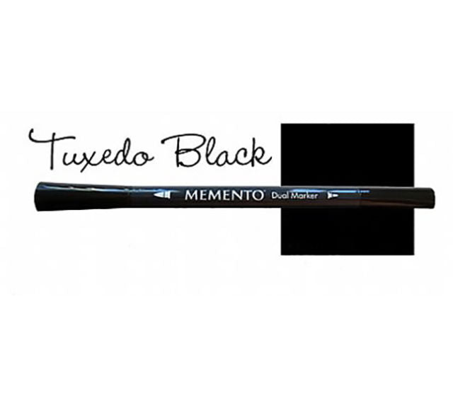 Memento Dual-tip Marker Tuxedo Black / Marcador Doble Punta Negro Marcadores &amp; Plumones TSUKINEKO