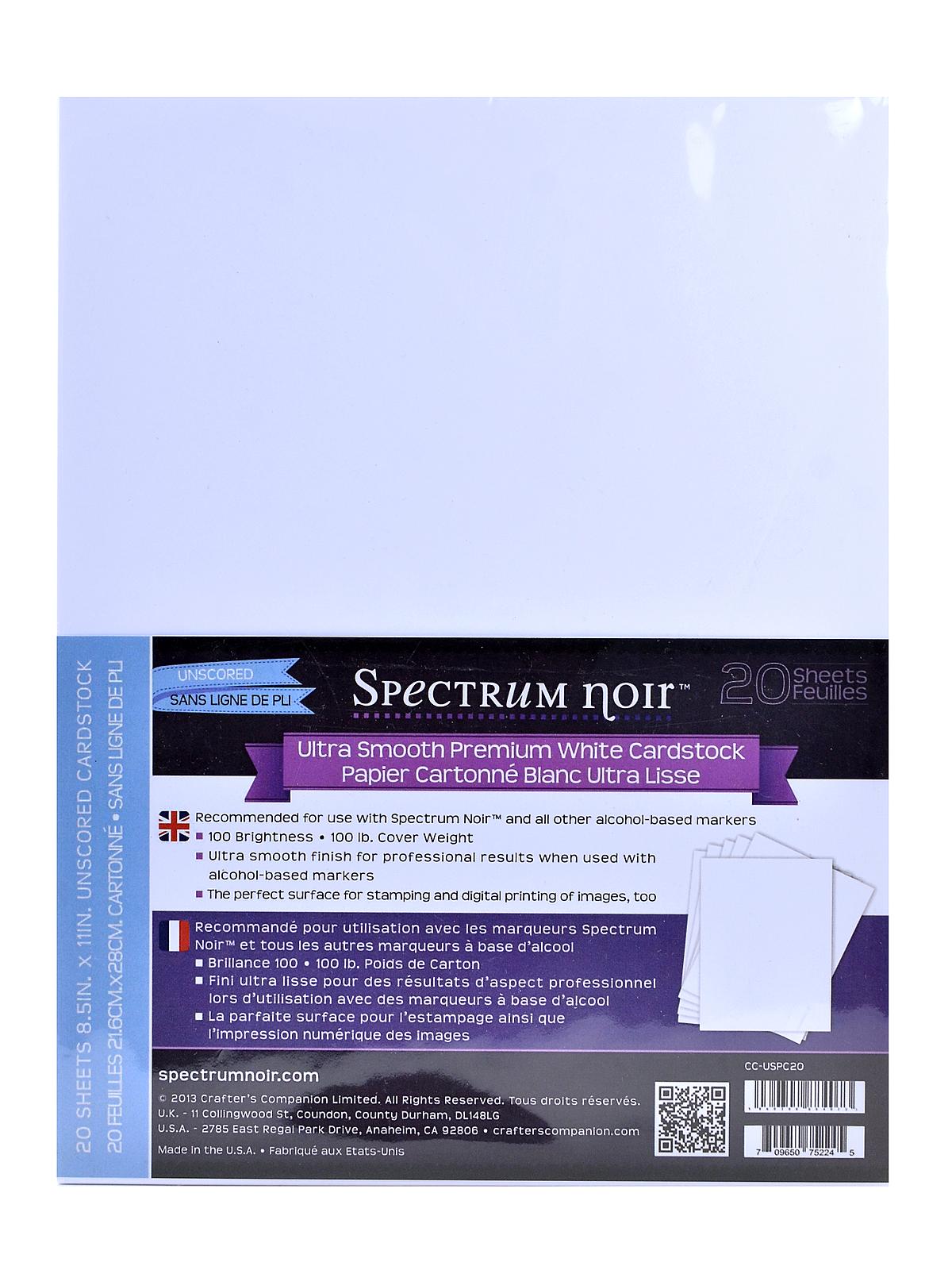 Ultra Smooth Premium White Cardstock / Papel Ideal para Spectrum Noir Papel Crafter&