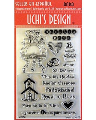 Clear Stamps Wedding  / Sellos De Polimero Boda Descontinuado Uchis Desing