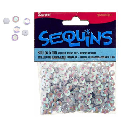Cupped Sequins White Iridescent / Lentejuelas Blanco Tornasol Descontinuado Darice