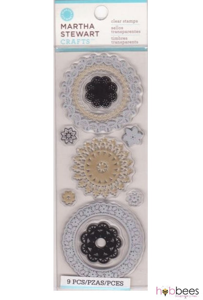 Clear Stamp Doilies / Kit de Sellos Descontinuado Martha Stewart