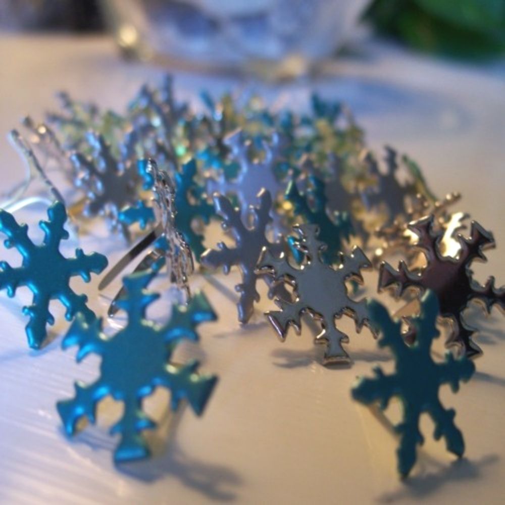 Pearled Snowflakes Brads / Sujetadores Copo de Nieve Aperlados